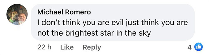 Comment criticizing woman's inked body modifications.