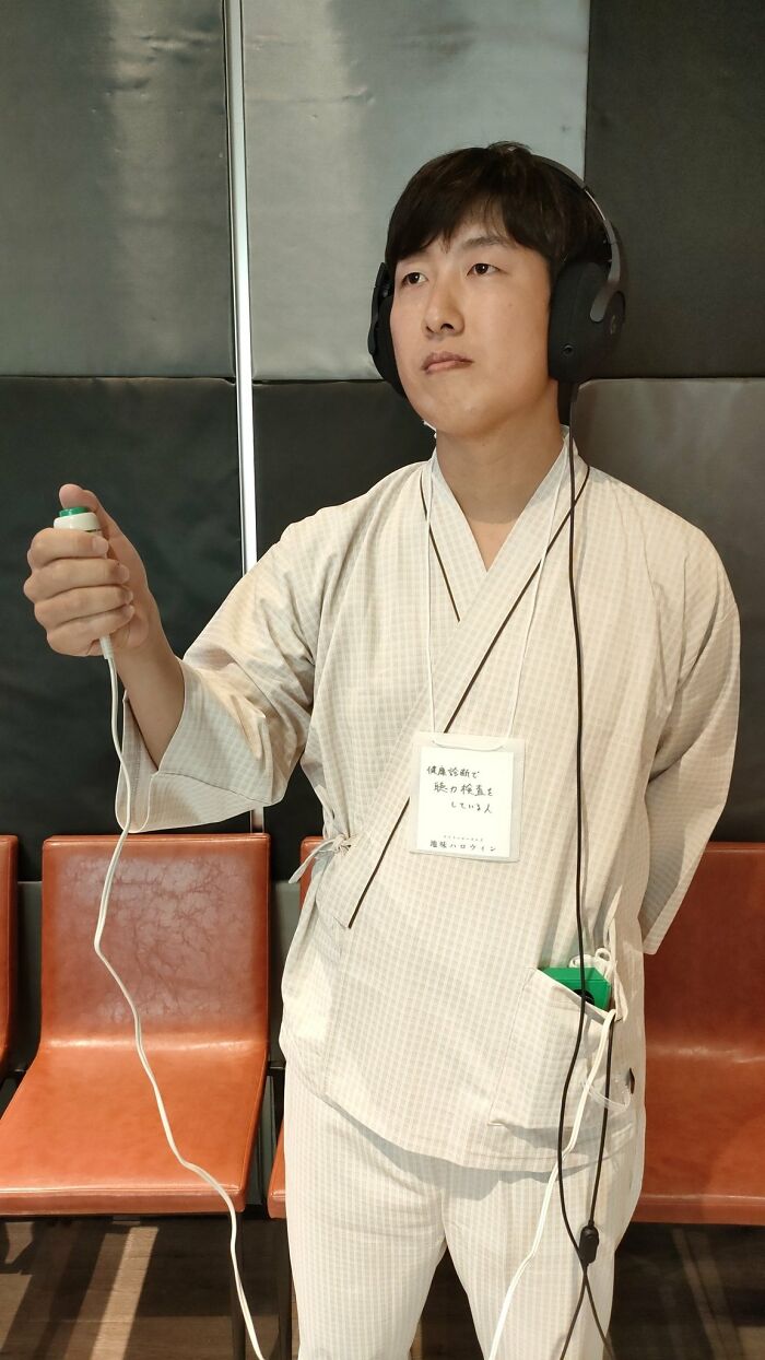 Person Taking A Hearing Test At The Doctor's Office