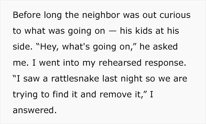 Neighbor's Children Continue To Play In Man's Yard, He Informs Them There&rsquo;s A Snake Somewhere