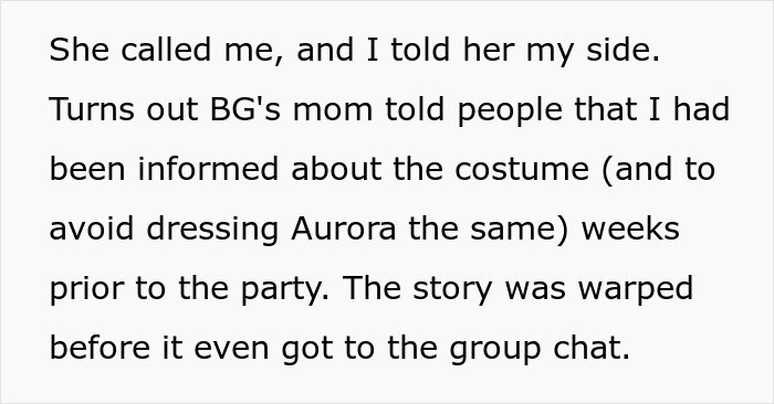 Text excerpt discussing a woman refusing to change her daughter&rsquo;s dress and conflict with an entitled mom at a birthday party.