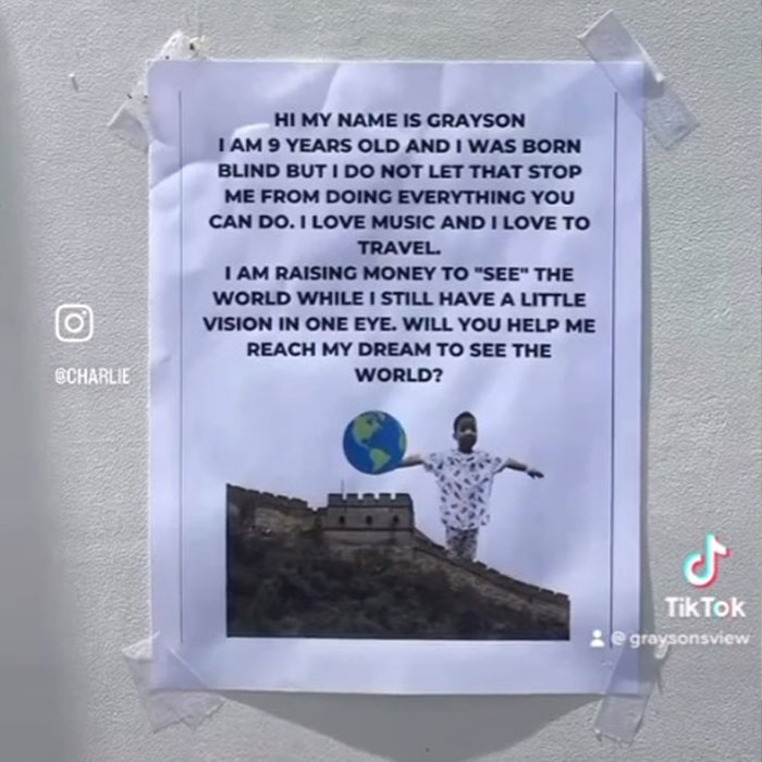 “Make Lemonade”: 9-Year-Old Boy Raises Money To See The World Before Completely Losing Eyesight “Make Lemonade”: 9-Year-Old Boy Raises Money To See The World Before Completely Losing Eyesight