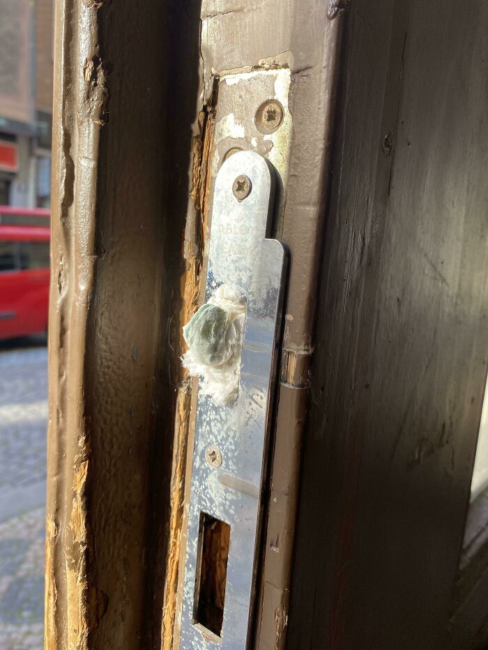 For The Second Time In 3 Days I Took Out This Crumpled Napkin In Doors To Our Housing Unit. Is It Some Preparation For Breaking In Or What?