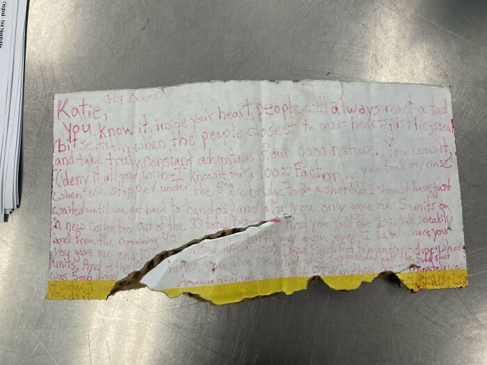 I Found This Stuffed Under The Garage Door At Work