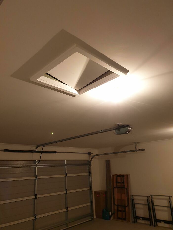 It's Late At Night And I Hear A Loud Bang Come From My Garage. After Looking Around I Notice The (Fairly Heavy And Formerly Flush) Crawl Space Cover Is Ajar