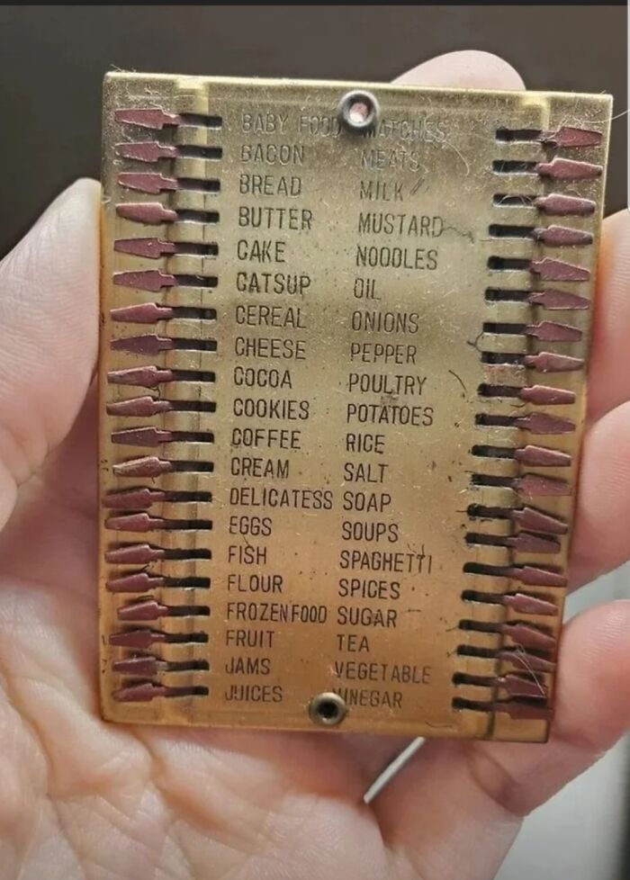 An Old Time Pocket Grocery List