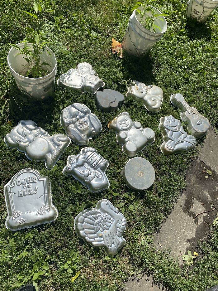 Some Old Cake Pans My Girlfriend’s Grandma Had From A While Back. We Get To Use Them !!