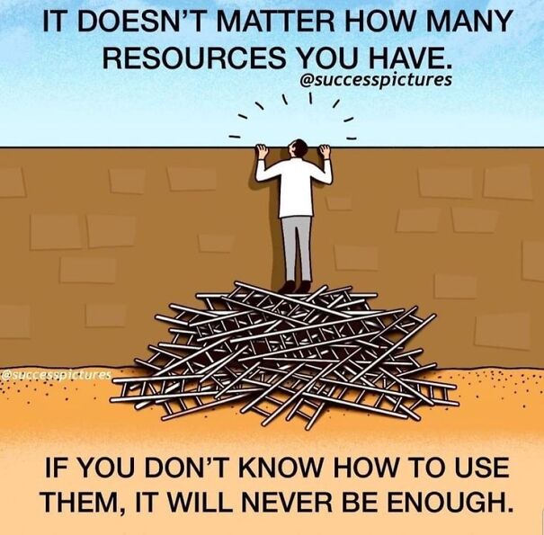 Man struggling to climb wall despite many ladders below, highlighting problems pointed out about society.