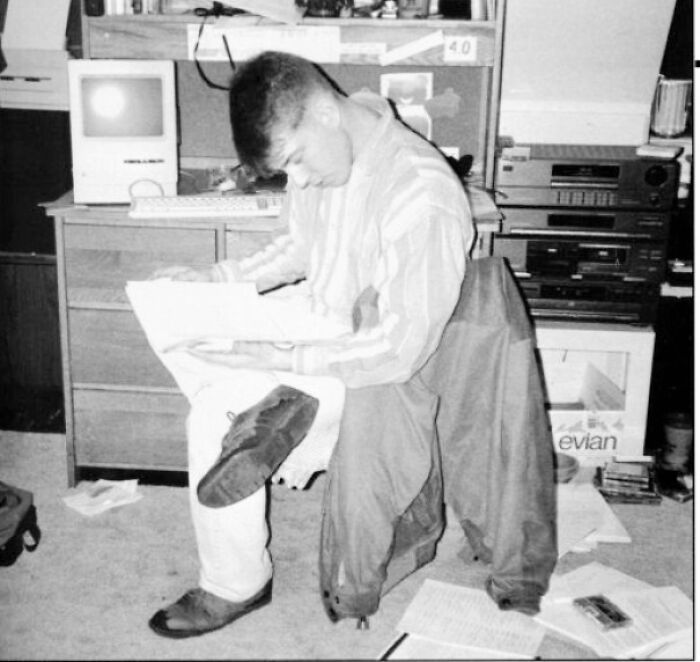 1994 College Student Hanging Out In His Dorm
