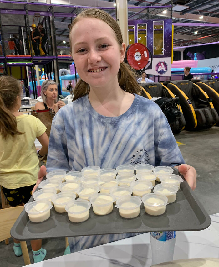 Went Out To A Play Center On The Weekend. Asked My Daughter To Go Grab Some Aoli For Our Chips. This Is What She Comes Back With