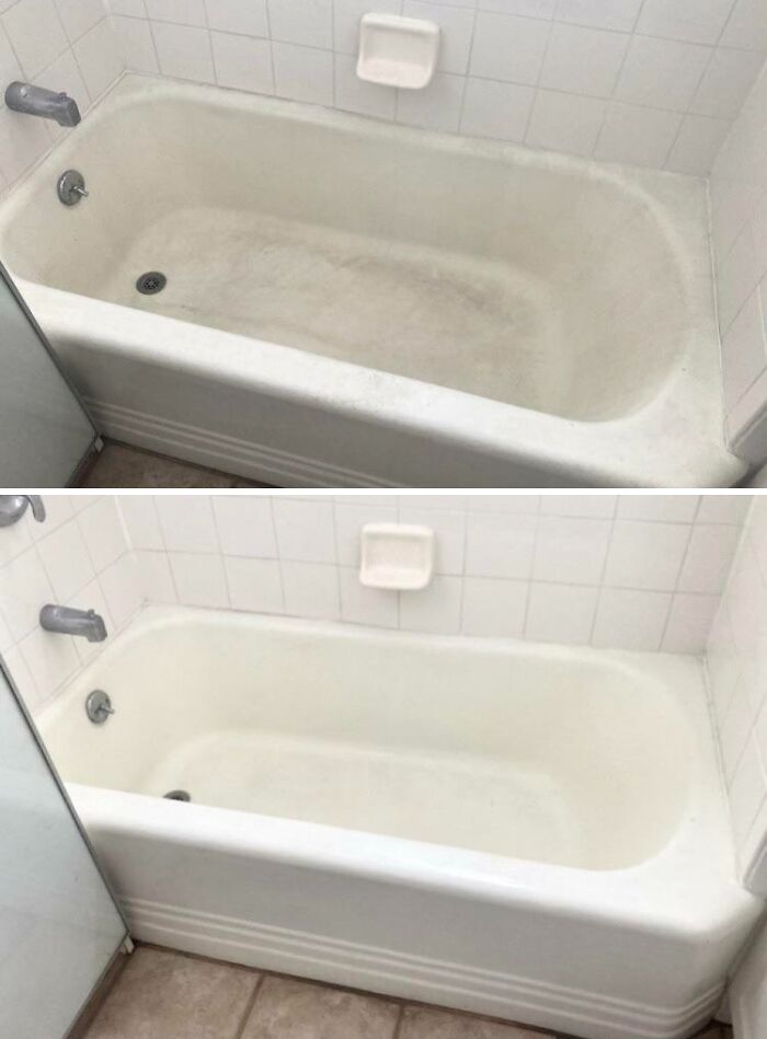 Me acabo de mudar y lo primero que hice fue limpiar la bañera