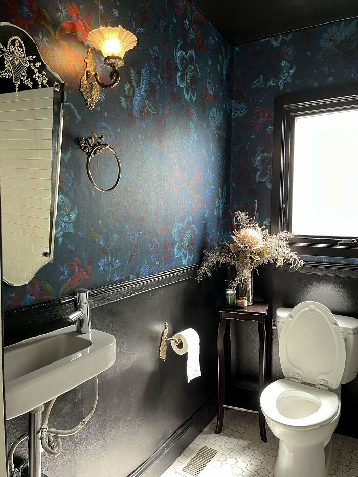 Moody Victorian/Dark Academia Bathroom Reno!