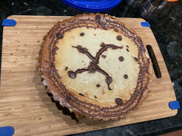 Get Cracks In Your Cheesecake? Pipe Chocolate Ganache Into Them? Don’t Have Heavy Cream For Chocolate Ganache? Approximate It With A Ratio Of 2 Parts Butter And 5 Parts Milk For 7 Parts Chocolate (Measured By Weight!)