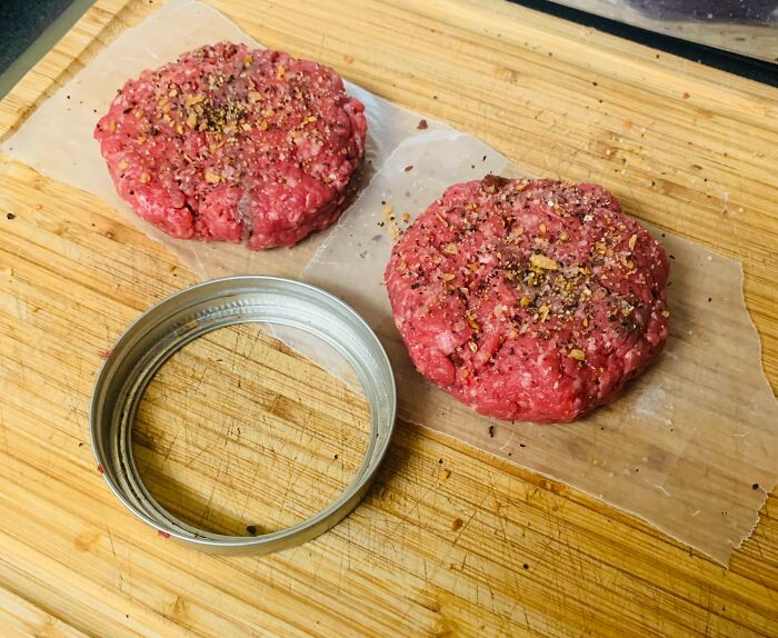 I Use A Mason Jar Ring To Form Hamburger Patties!
