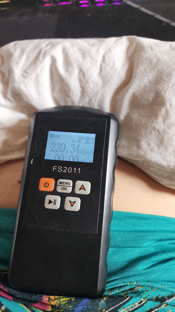 My Geiger Counter After Radioactive Iodine Treatment For Cancer (Normal Is <0.2)