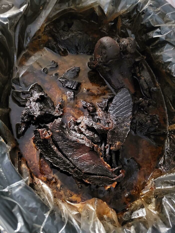 Today I Learned That Slow Cooking A Ham Overnight Will Still Burn The Hell Out Of It