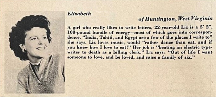 Personal Ads, 1951
