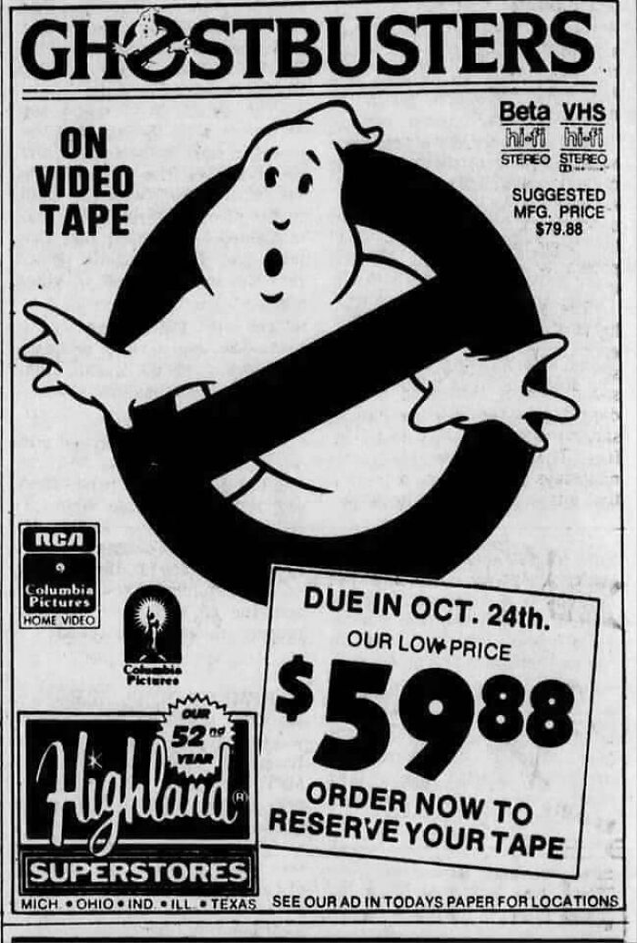 Ghostbusters Vhs $59.88