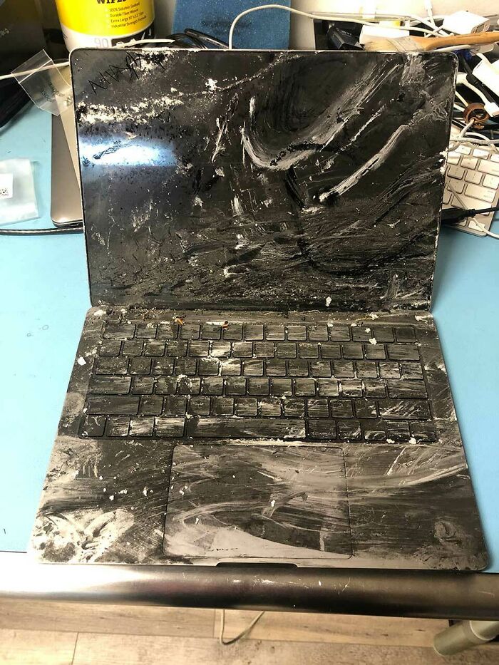 Astonishingly Enough, There Was Literally Zero External Physical Damage Once All Of This Was Cleaned Off