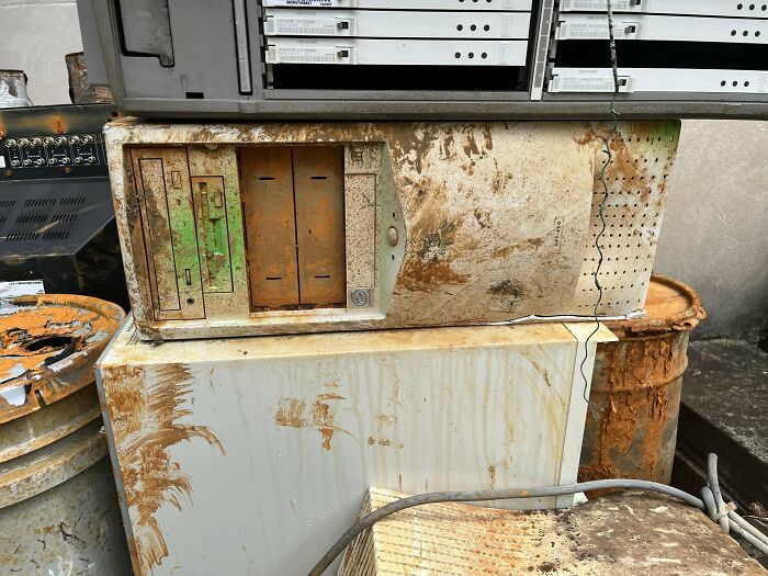 Computers And Monitors That Had Been Submerged In The Basement Of An Abandoned Juvie For 10+ Years
