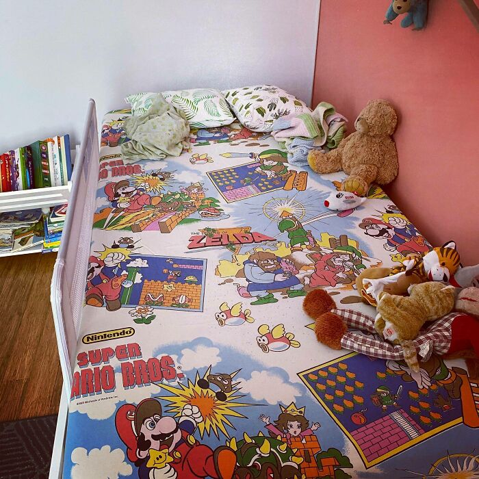 I Pulled My Childhood Sheets Out Of Retirement For Our Kid's First Real Bed