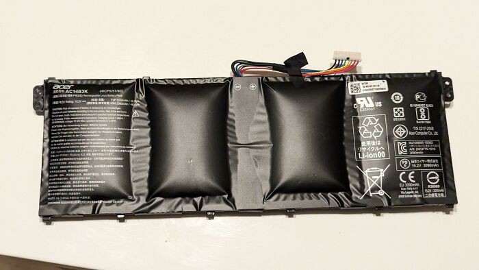 My Laptop Battery Swelled Up In Each Of The Four Cells