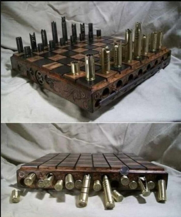 Chess Made Out Of Bullet Shells