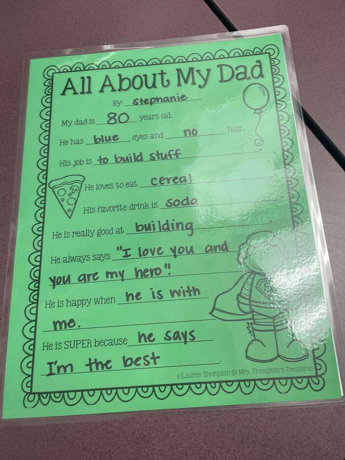 My Kid’s End-Of-Year Open House. My Wife And I Are The Oldest Parents In Her Class, At 39. Thanks For Making Us Feel Good Kid