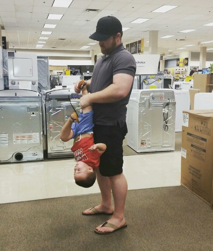 What Fatherhood Looks Like. Putting A Shoe On A 2-Year-Old. Happy Father's Day