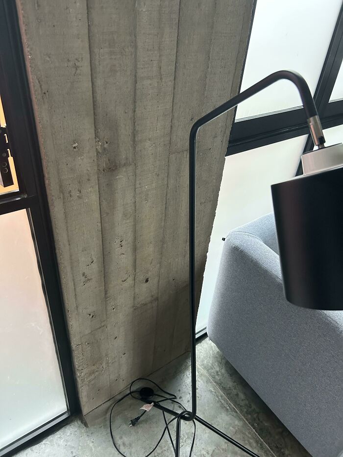 This Lamp On The Side Of The Room Where There Are No Outlets(Airbnb) Lol
