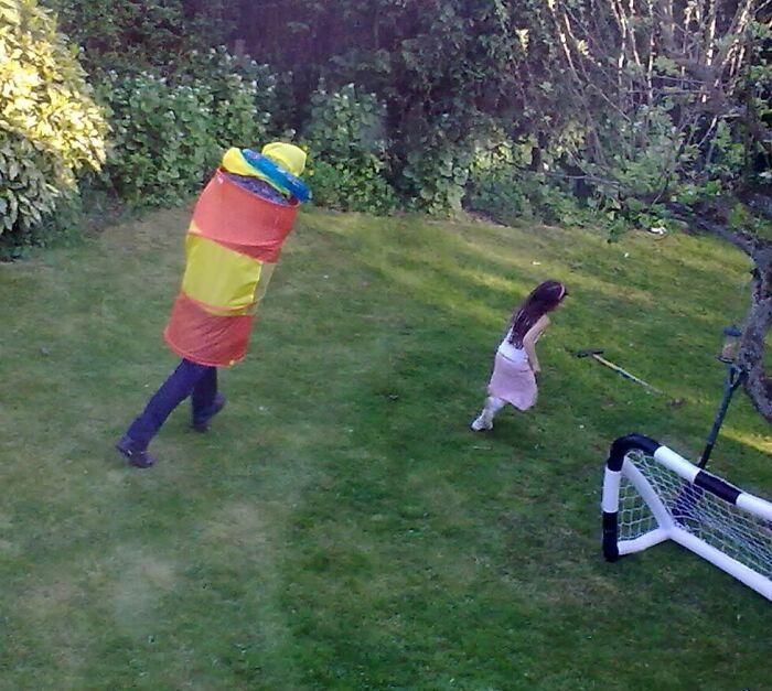 Looked Out The Window To See My Dad Chasing My Baby Sister Dressed Like This