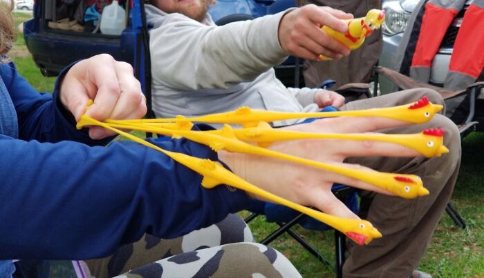 Ruffle Some Feathers During Your Family's Christmas With Rubber Chicken Flying Flingers - Who Knew Rubber Chickens Could Fly So High And Make Spirits Soar