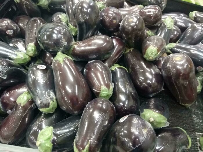 This Store Individually Wraps Eggplants In Plastic