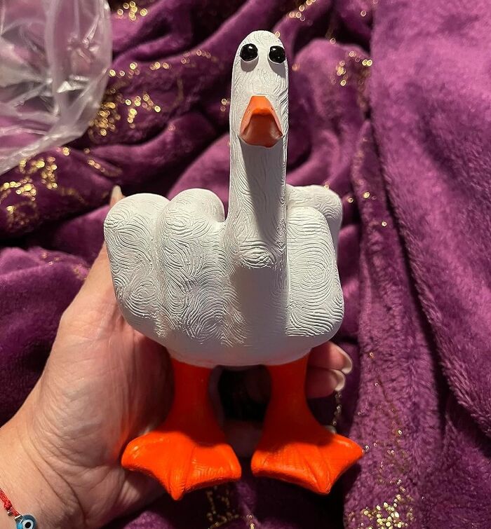 Make A Bold Statement With The Finger Duck You Figurine - Because Sometimes, You've Just Got To Let The Duck Out