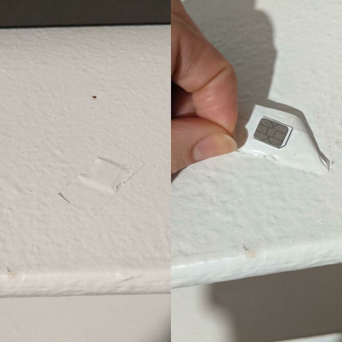 Just Moved Into A New Apartment And Happened Upon What I Thought Was A Piece Of Painted Over Tape Stuck To A Bookshelf. Peeled It Up To Find It Was Concealing A Mystery