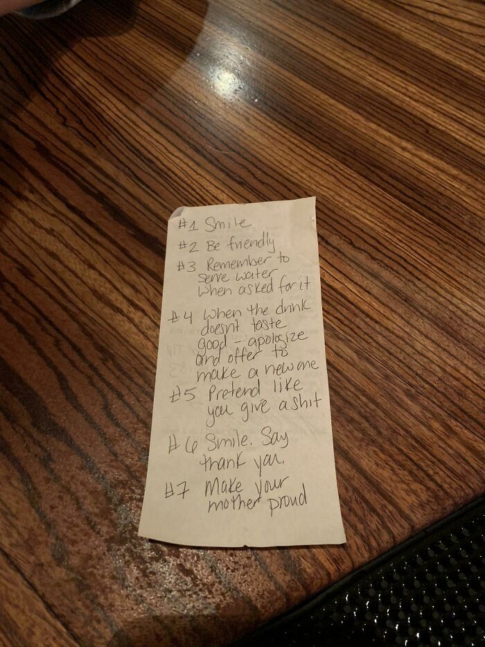 The Tip Line Said "Turn Over For Tip"