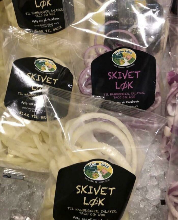 Sliced Onions In Plastic Packaging