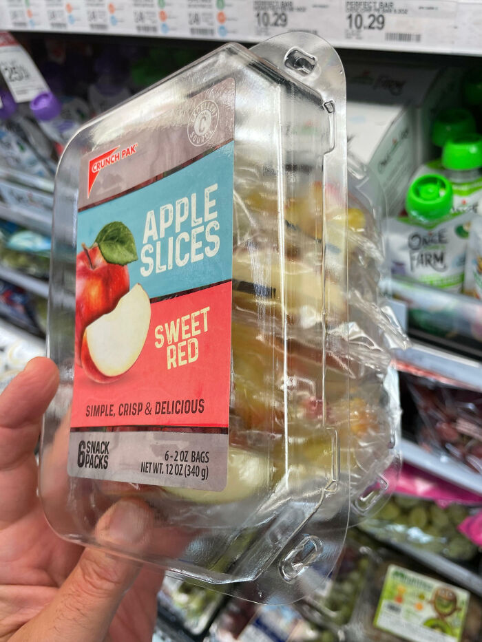 Seen At Target - 2 Apple Slices X 6 Plastic Bags, In A Plastic Box