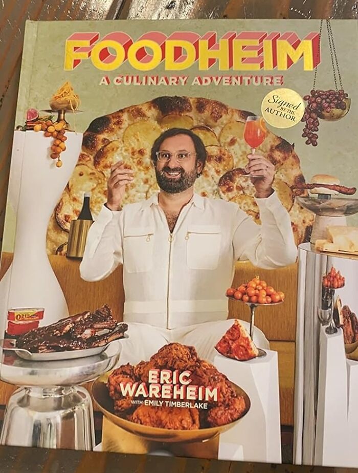 "Foodheim cookbook showcasing unconventional culinary adventure for your weirdo friends, featuring author Eric Wareheim."