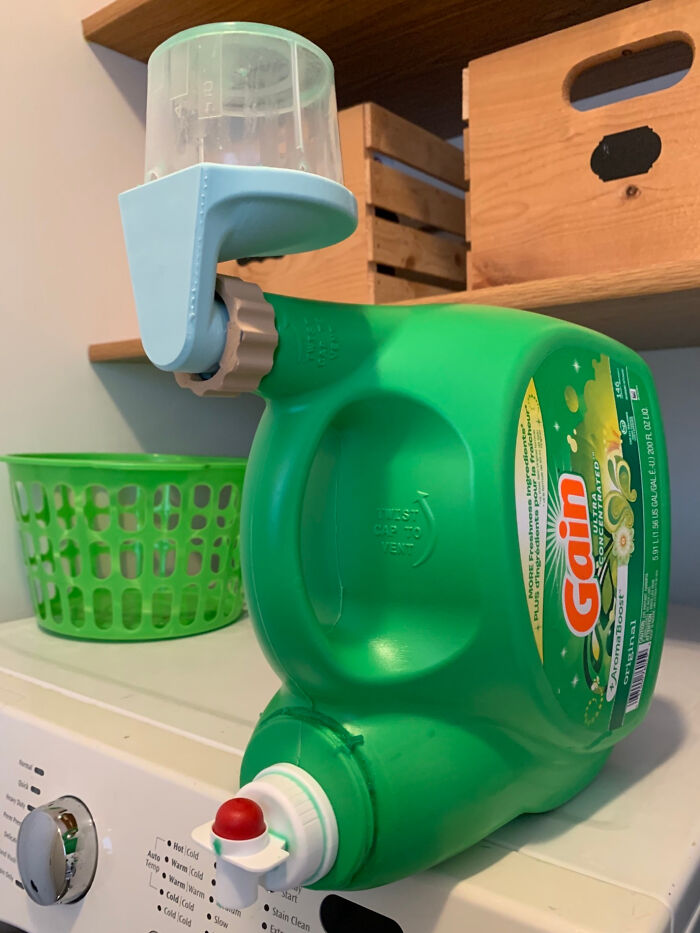 Printed This To Drain The Cup Back Into The Jug Of Laundry Detergent. Works Like A Charm