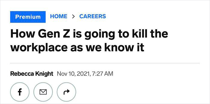 Tagline: “Gen Z Is Using Their Sensibilities, Experiences, And Savvy To Reinvent Work And The Workplace.” Headline: