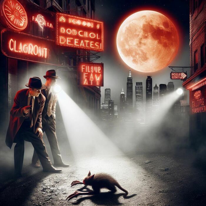 Detectives Investigating A Strange Creature