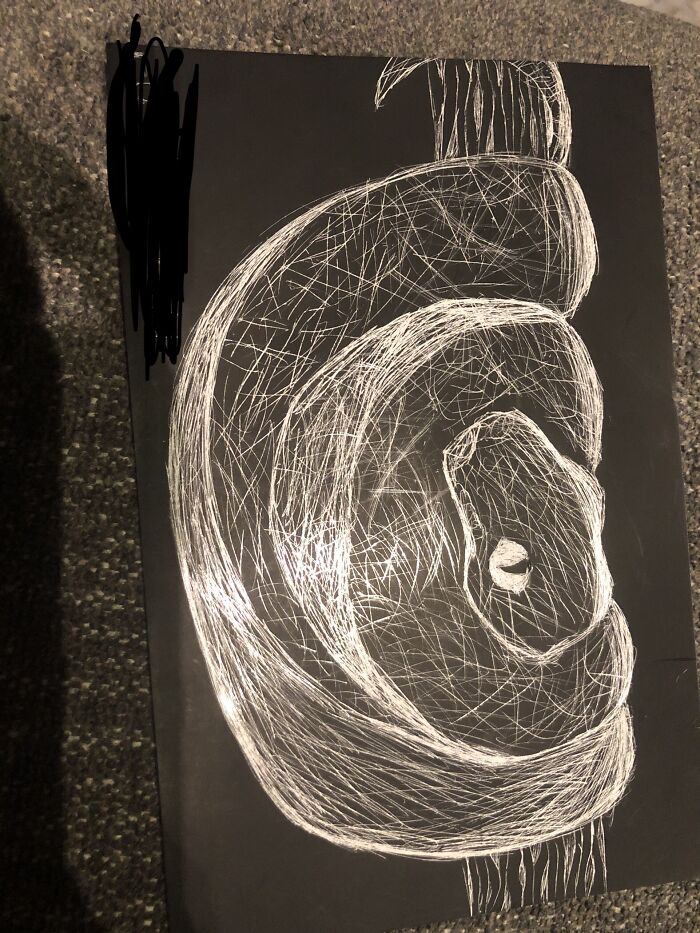 Snake On Scratch Board A Year Ago