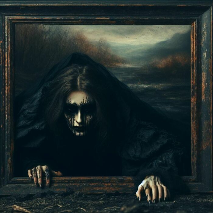 Woman Crawling Out Of A Picture