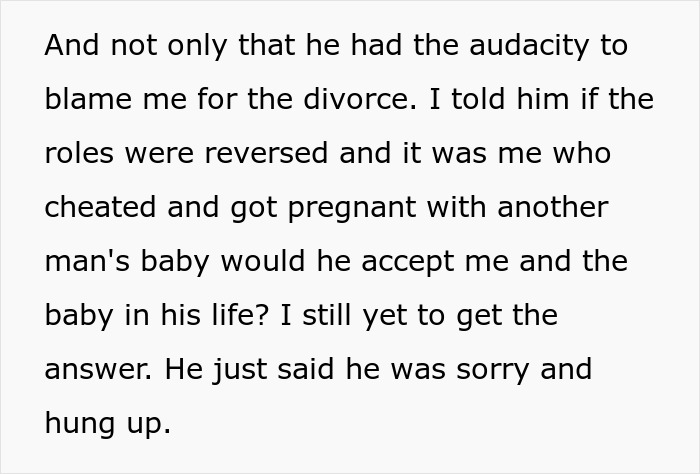 Text excerpt about a woman confronting her ex over divorce and refusal to take kids on Italy trip.