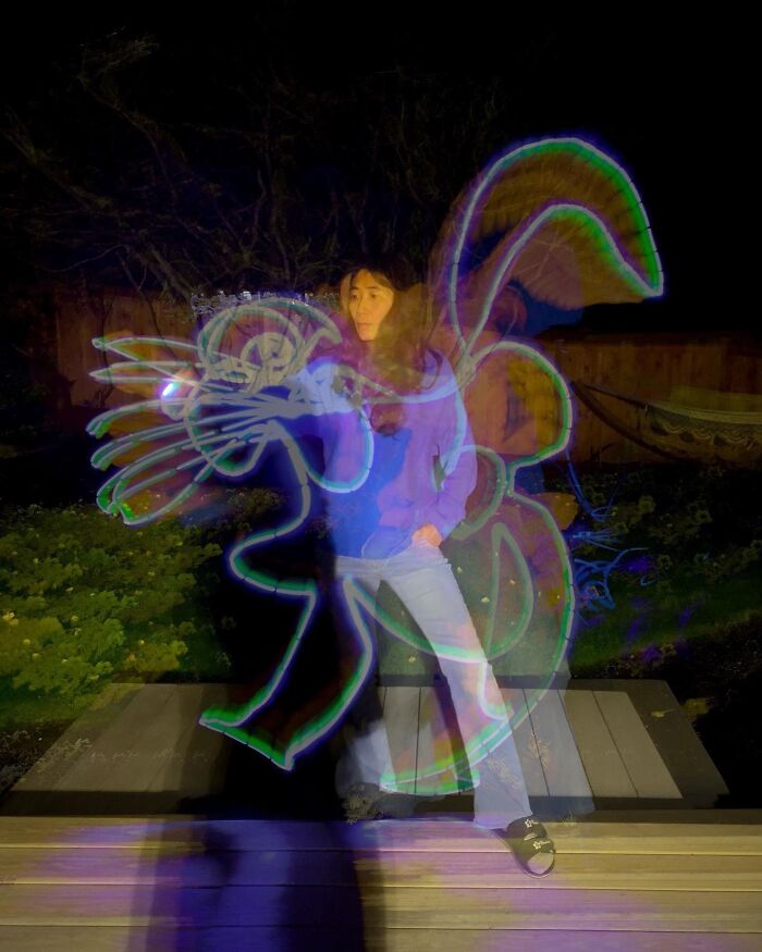 Cat Artist Anita Yan Wong Drawing With Light