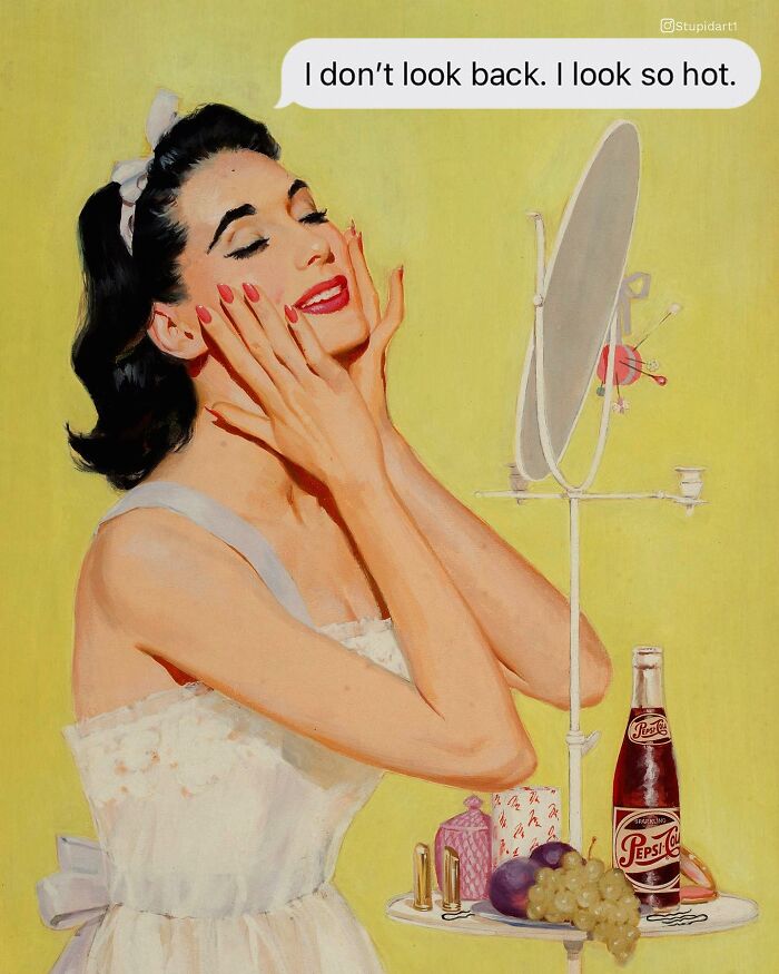 Old Painting With Modern Text Messages