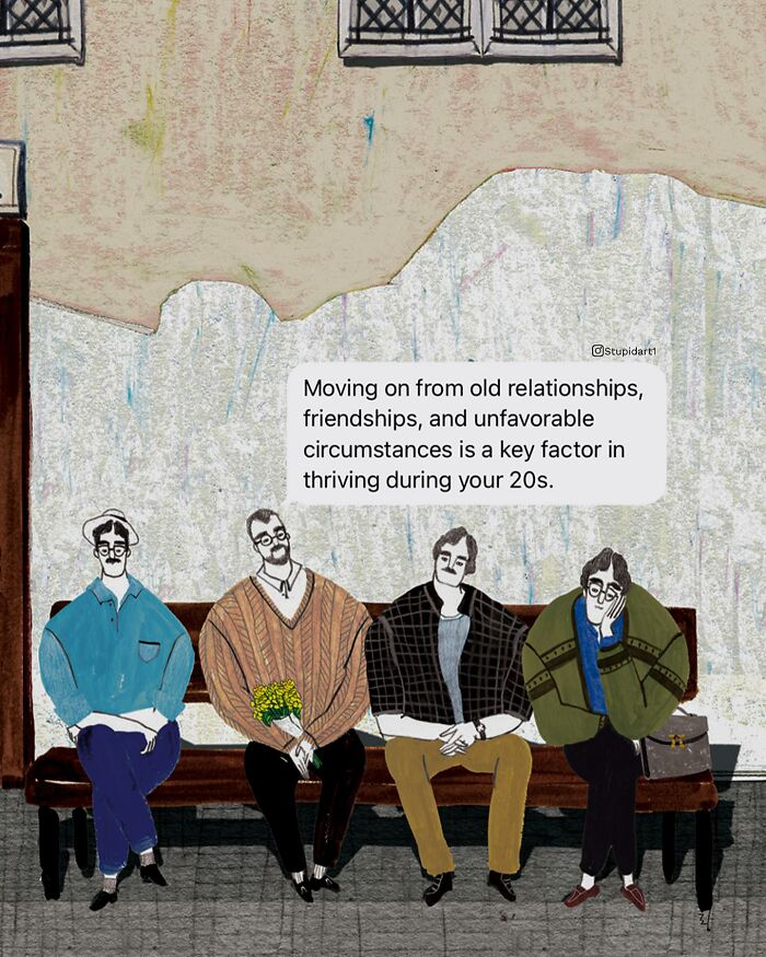 Old Painting With Modern Text Messages