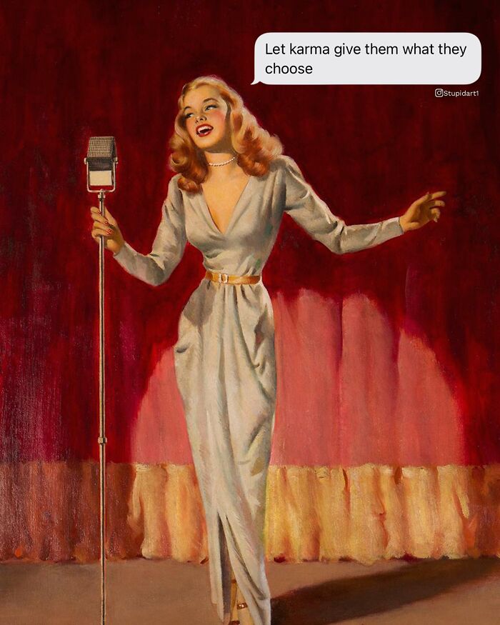 Old Painting With Modern Text Messages