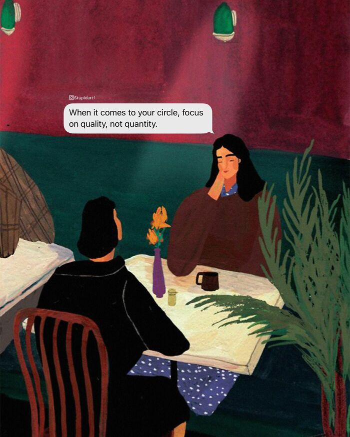 Old Painting With Modern Text Messages