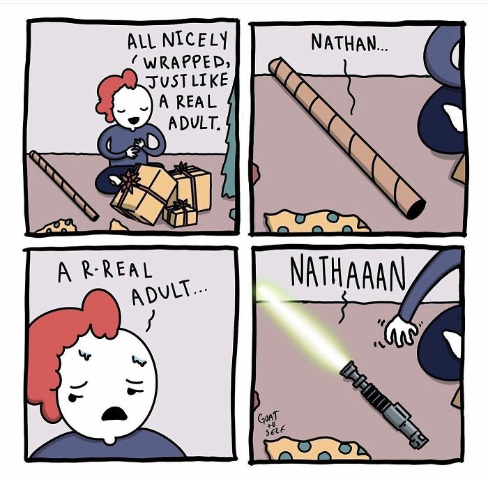A Comic About Gift Wrapping Like A Real Adult